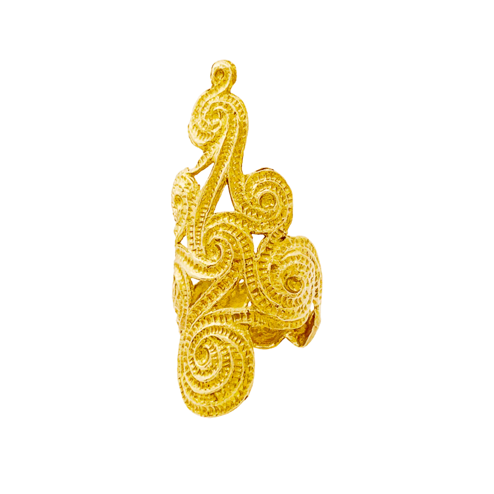 Bague "volutes" or jaune. - Image 4