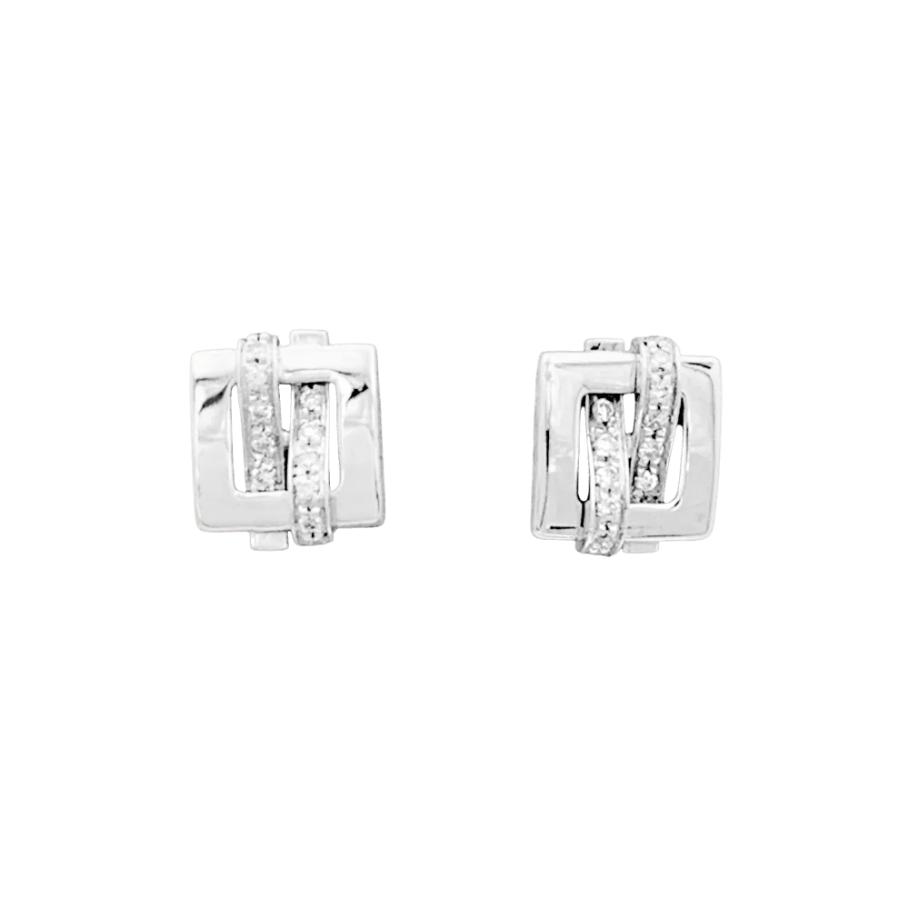 Boucles d'oreilles Boucheron, "Déchaînée", or blanc, diamants.