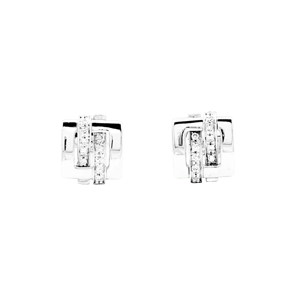 Boucles d'oreilles Boucheron, "Déchaînée", or blanc, diamants. - Image 2