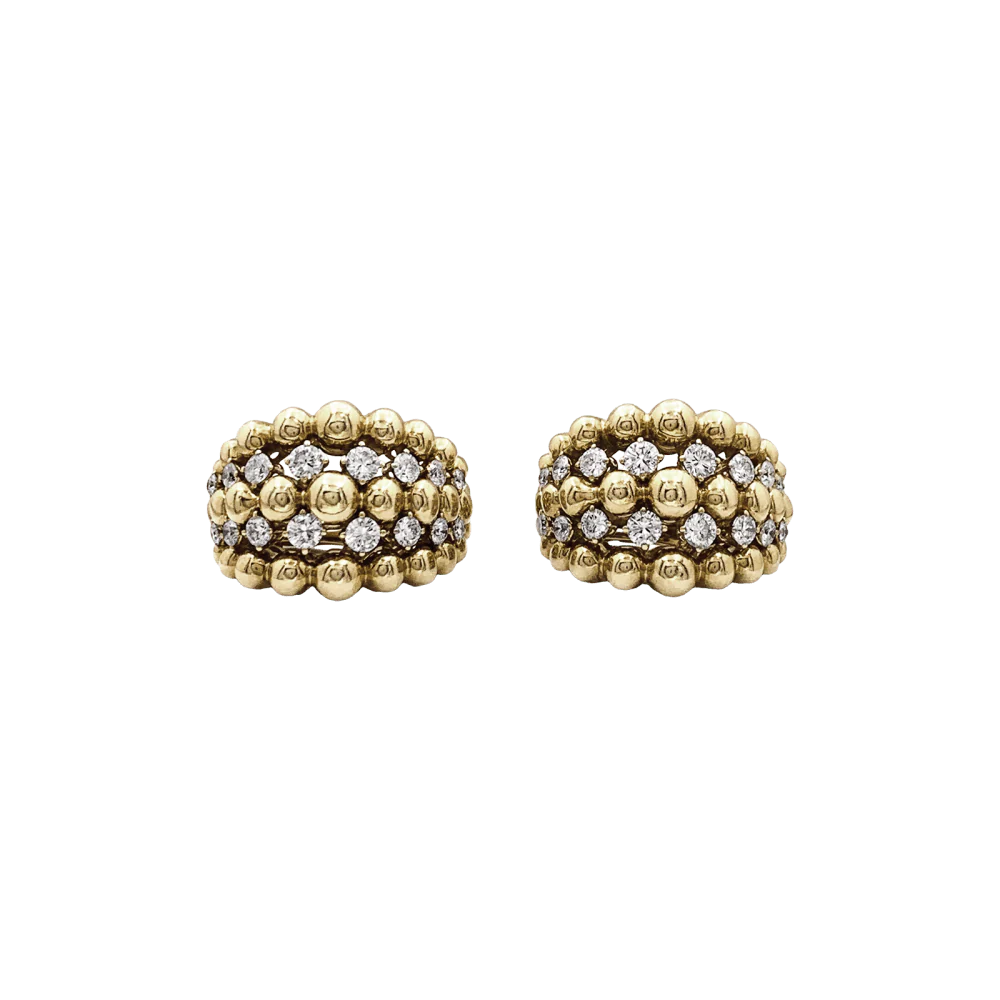 Boucles d'oreilles Boucheron, "Grain de raisin" en or jaune et diamants. - Image 2