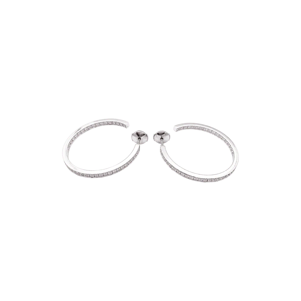 Boucles d'oreilles Cartier, or blanc et diamants. - Image 4