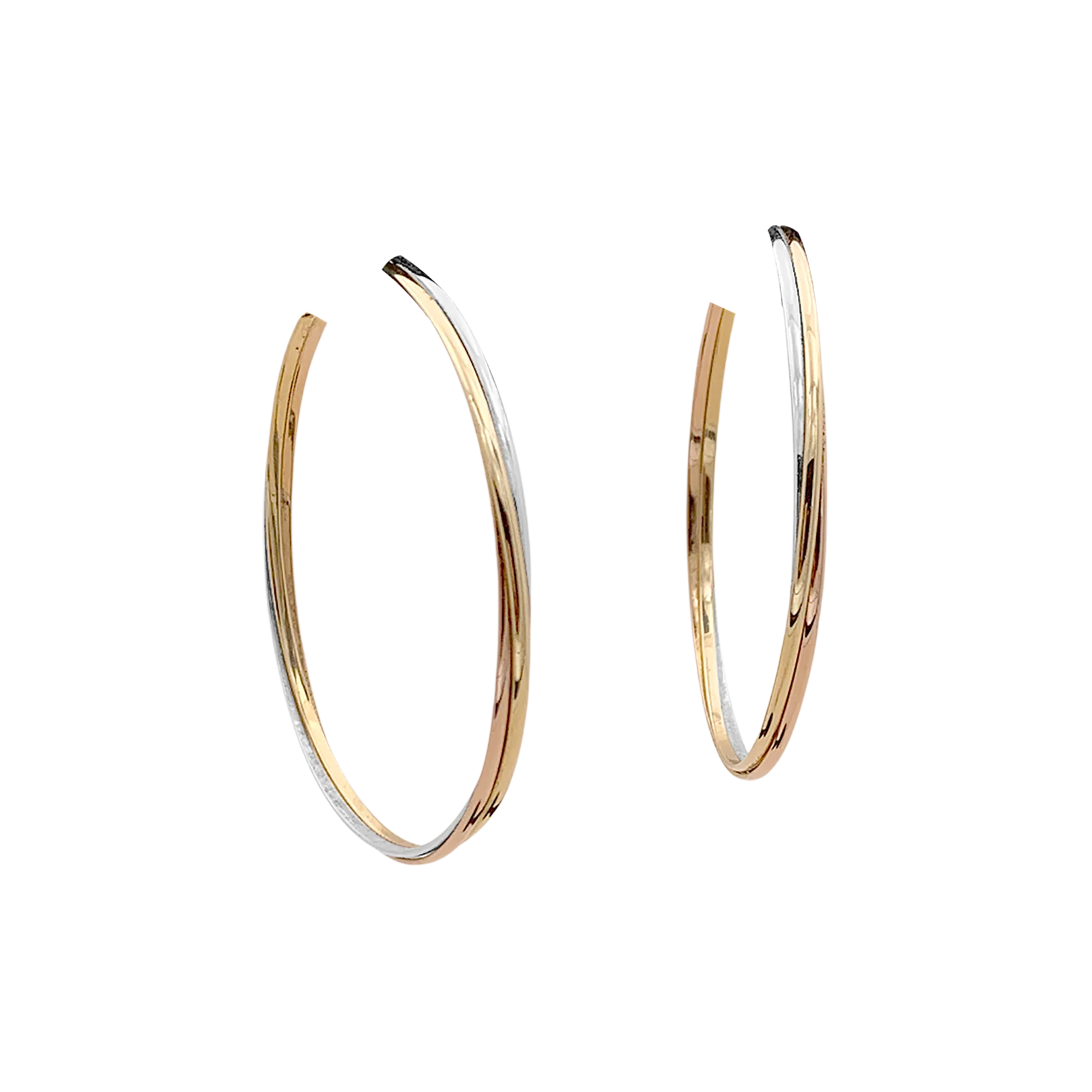 Boucles d'oreilles Cartier, "Trinity", trois ors. - Image 2