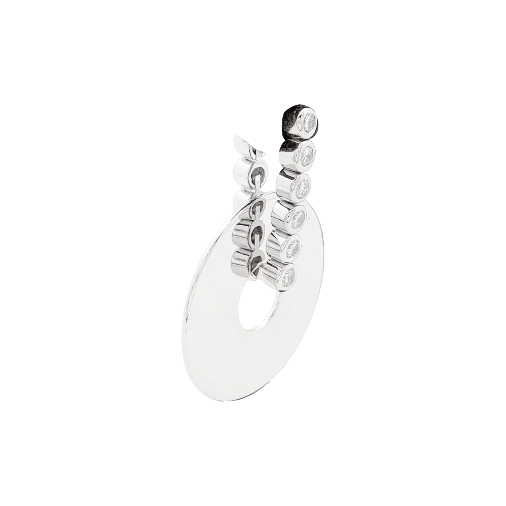 Boucles d'oreilles CHAUMET, "Boréal", en or blanc 750/000 et diamants. - Image 3