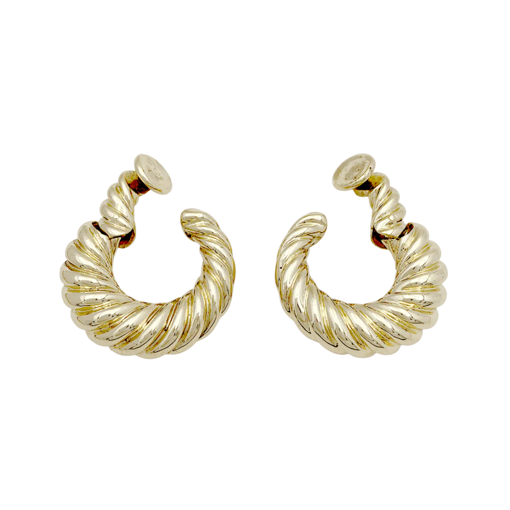 Boucles d'oreilles créoles Van Cleef & Arpels, or jaune godronné. - Image 4