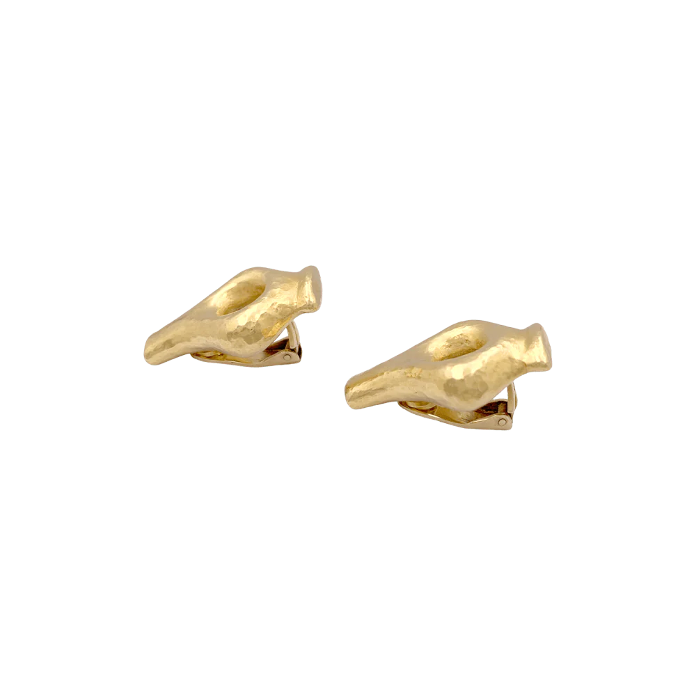 Boucles d'oreilles Lalaounis « Mesopotamia », or jaune martelé. - Image 4