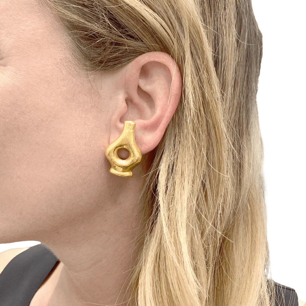 Boucles d'oreilles Lalaounis « Mesopotamia », or jaune martelé. - Image 6