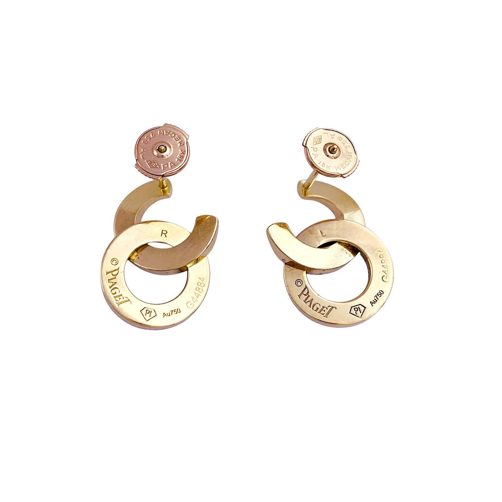 Boucles d'oreilles PIAGET "POSSESSION" or rose, diamants. - Image 2