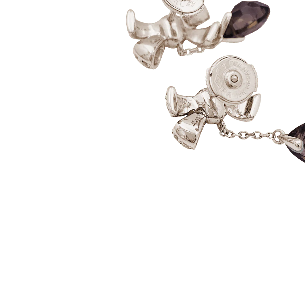 Boucles d'oreilles Pomellato, "Forever", or naturel, diamants, quartz fumé. - Image 3