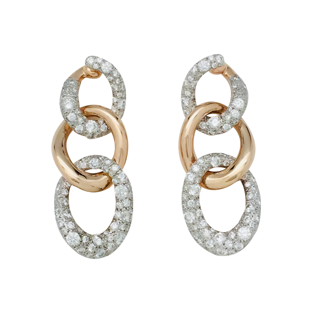 Boucles d'oreilles Pomellato, "Tango", en or rose et diamants.