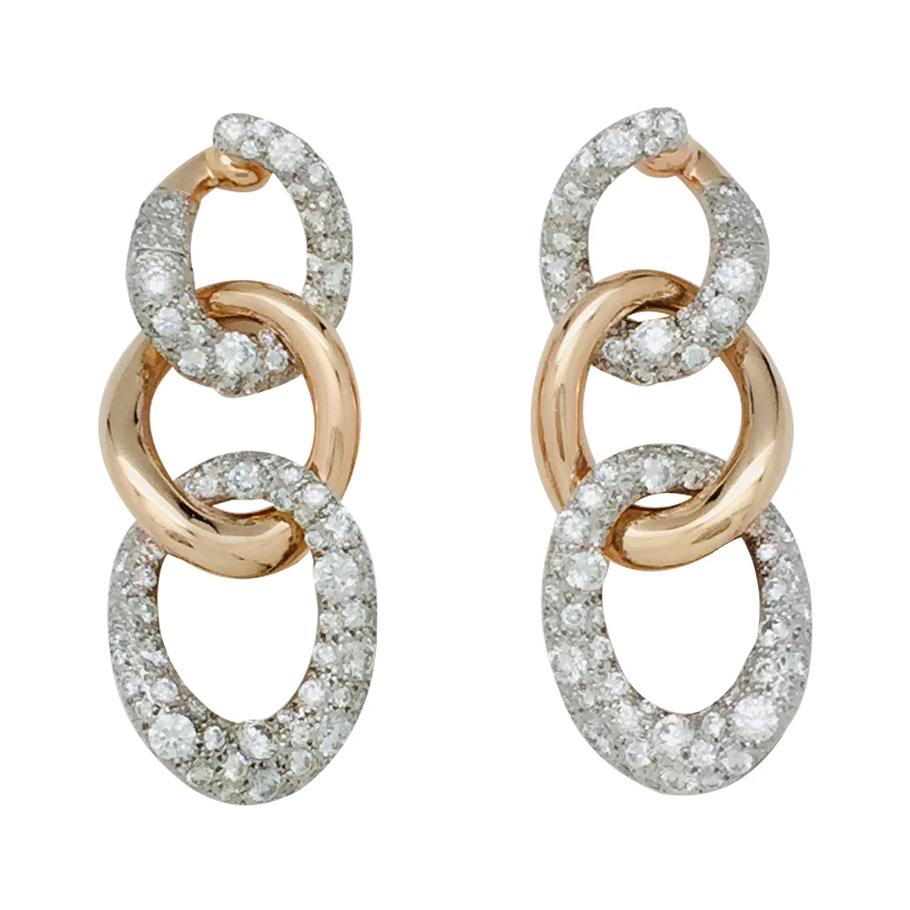 Boucles d'oreilles Pomellato, "Tango", en or rose et diamants. - Image 2
