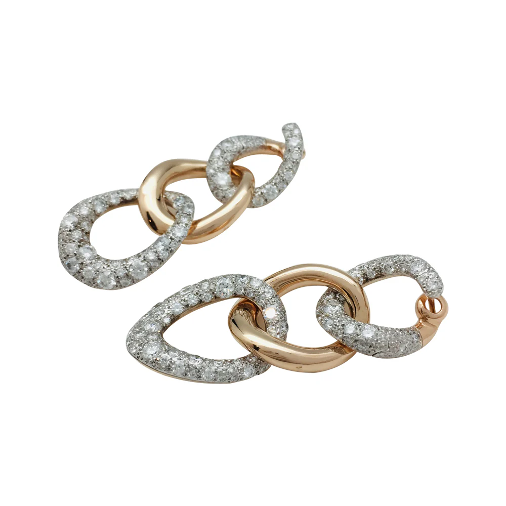 Boucles d'oreilles Pomellato, "Tango", en or rose et diamants. - Image 3
