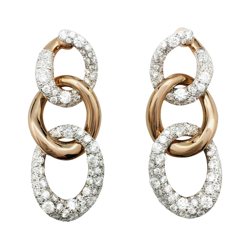 Boucles d'oreilles Pomellato, "Tango", en or rose et diamants. - Image 4