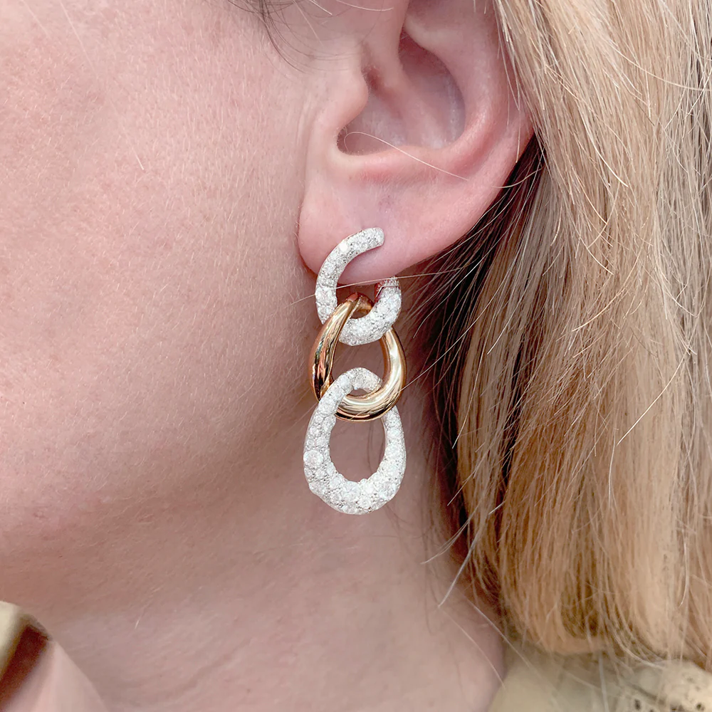Boucles d'oreilles Pomellato, "Tango", en or rose et diamants. - Image 8