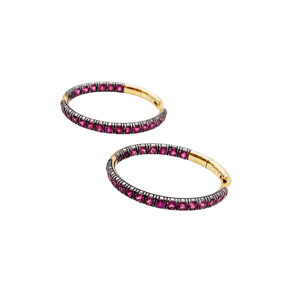 Boucles d'oreilles Pomellato, "Tango", or rose, saphirs roses. - Image 2