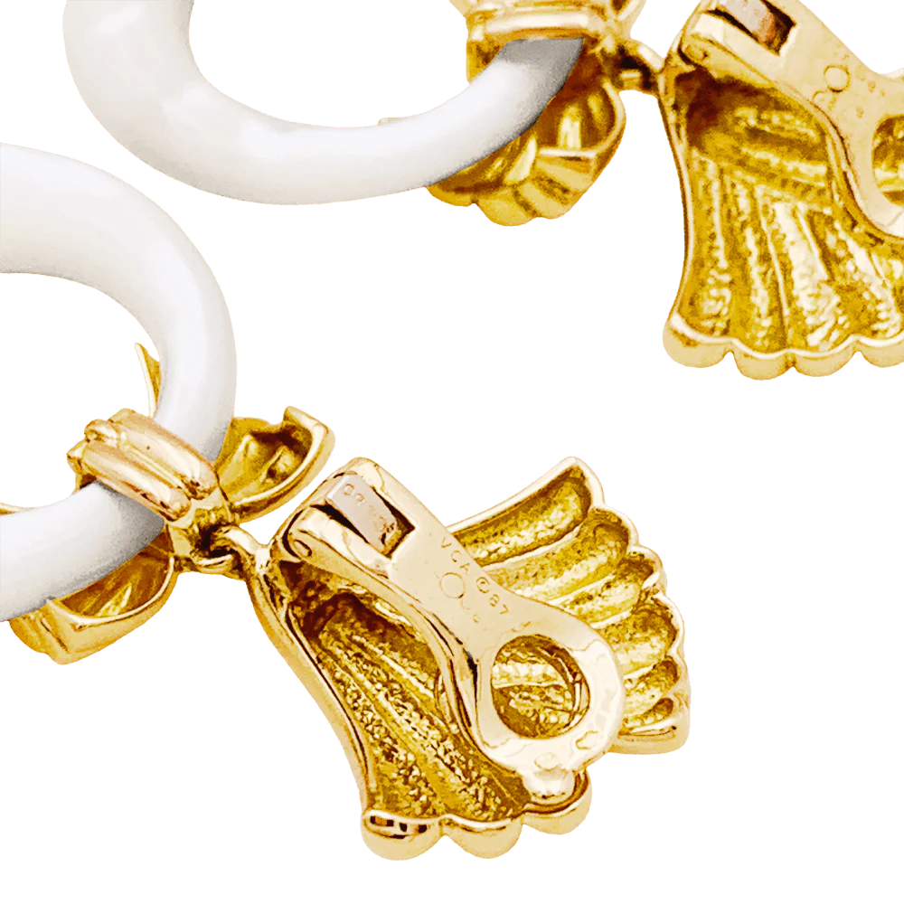 Boucles d'oreilles transformables Van Cleef & Arpels, or jaune, pierres de couleur. - Image 7