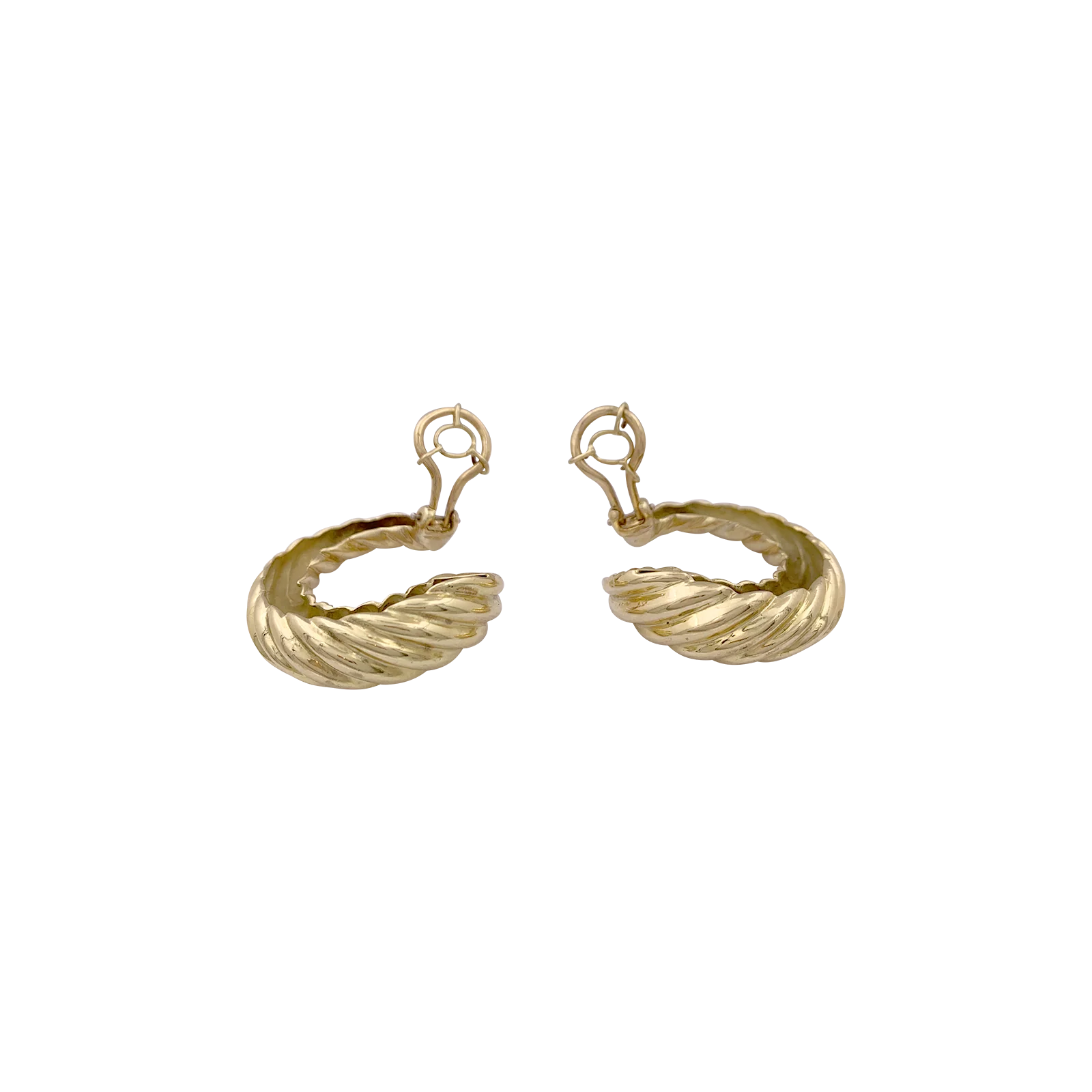 Boucles d'oreilles vintage, or jaune. - Image 3