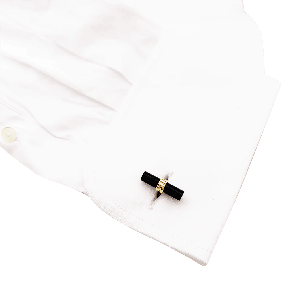 Boutons de manchette Boucheron en or jaune et onyx . - Image 5