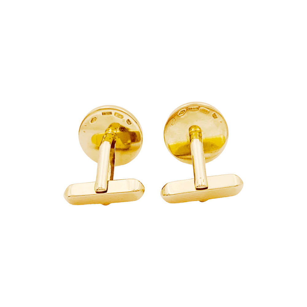 Boutons de manchette Bulgari "BULGARI BULGARI", or jaune et onyx. - Image 4