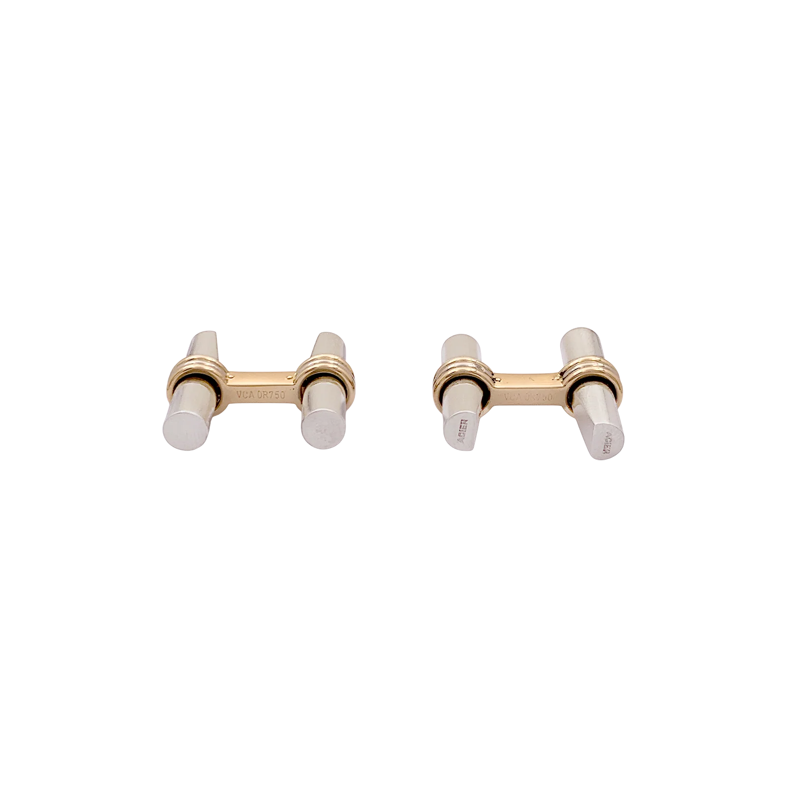 Boutons de manchette Van Cleef & Arpels en or jaune et acier. - Image 2