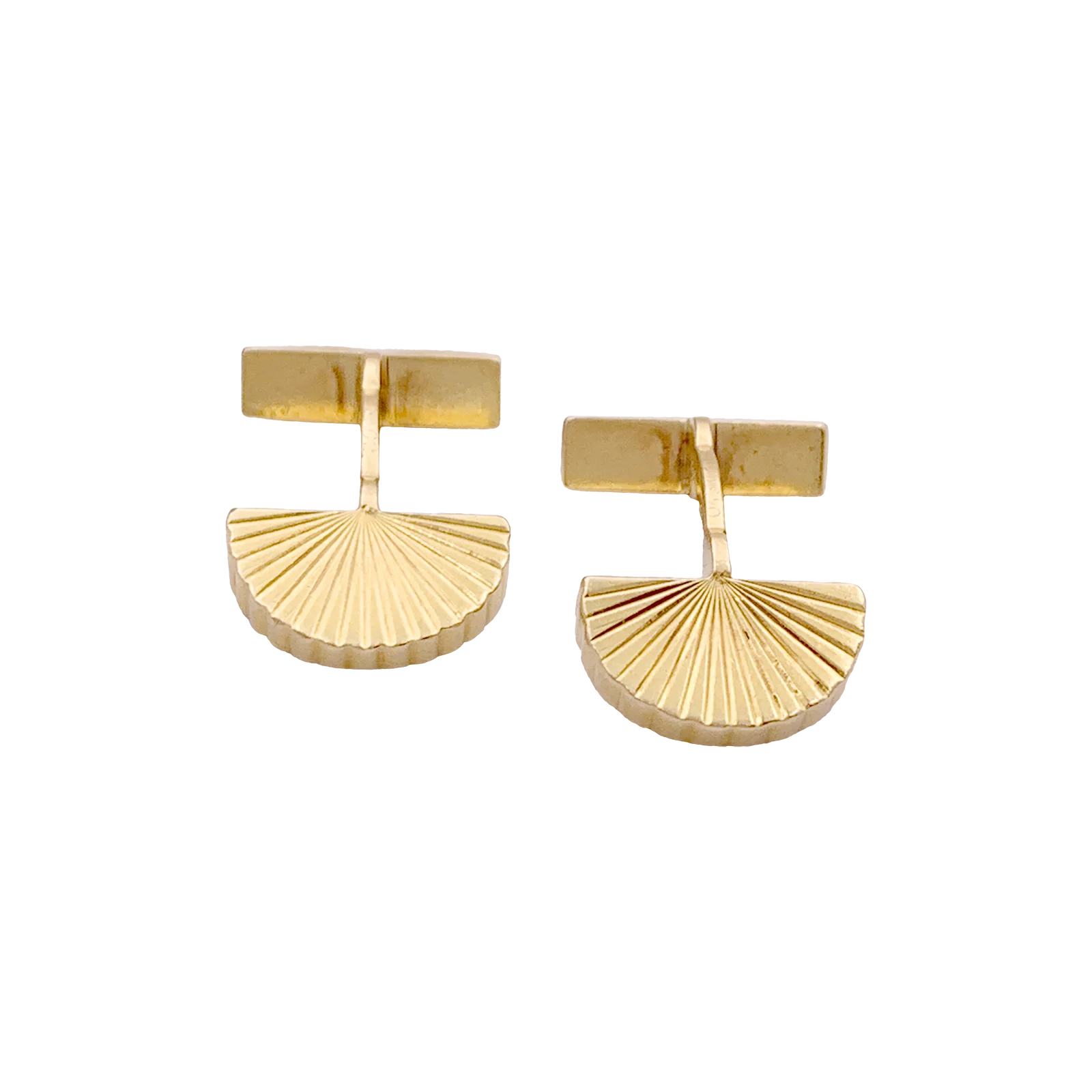 Boutons de manchette vintage Cartier, "Eventail", or jaune. - Image 3