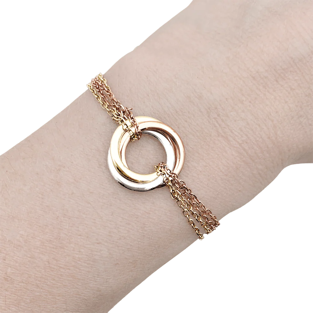 Bracelet Cartier "Trinity", trois tons d'or. - Image 5