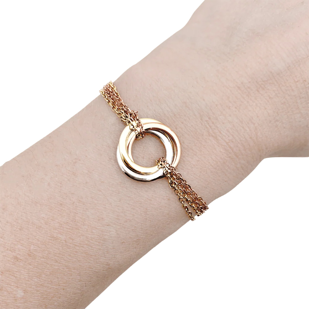 Bracelet Cartier "Trinity", trois tons d'or. - Image 6