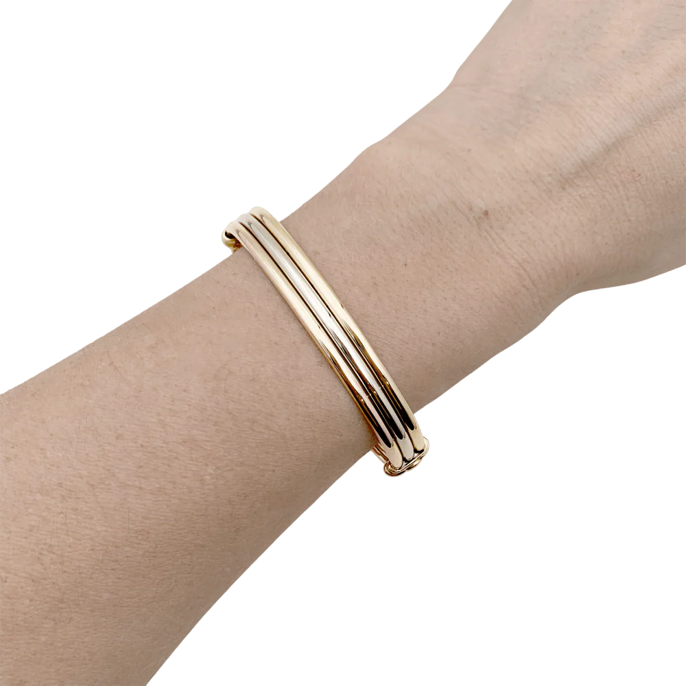 Bracelet CARTIER, « Vétéran » 3 tons d'or. - Image 6