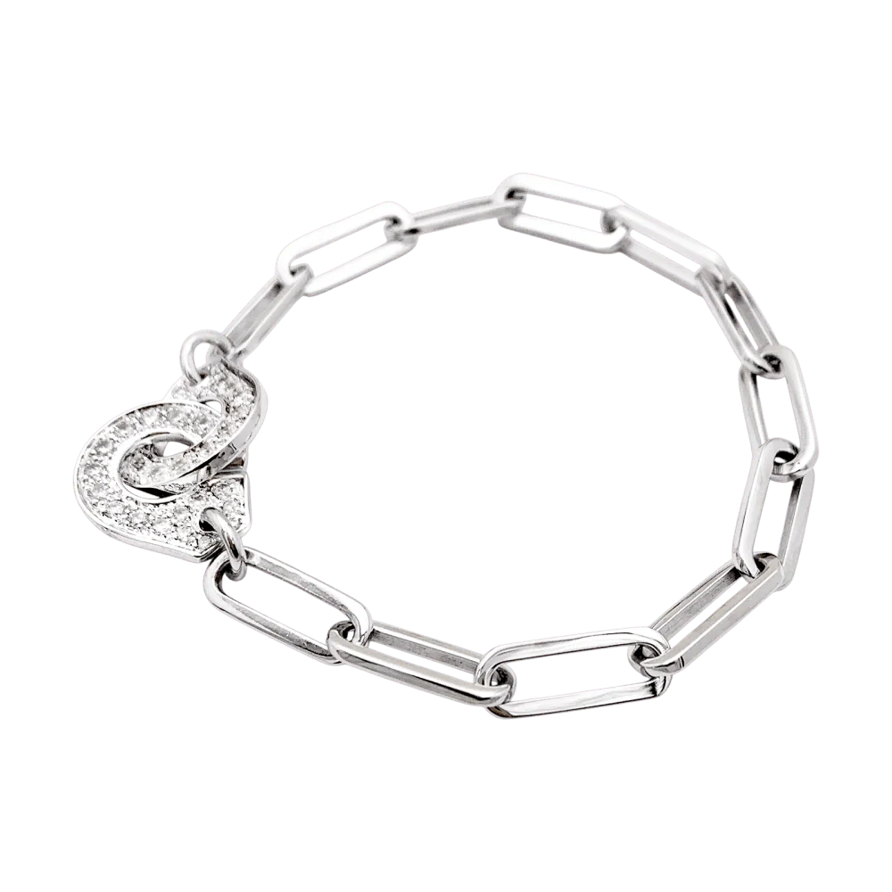 Bracelet Dinh Van, "Menottes", or blanc et diamants. - Image 2