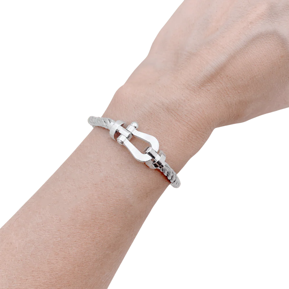 Bracelet Fred, "Force 10", or blanc, acier. - Image 5
