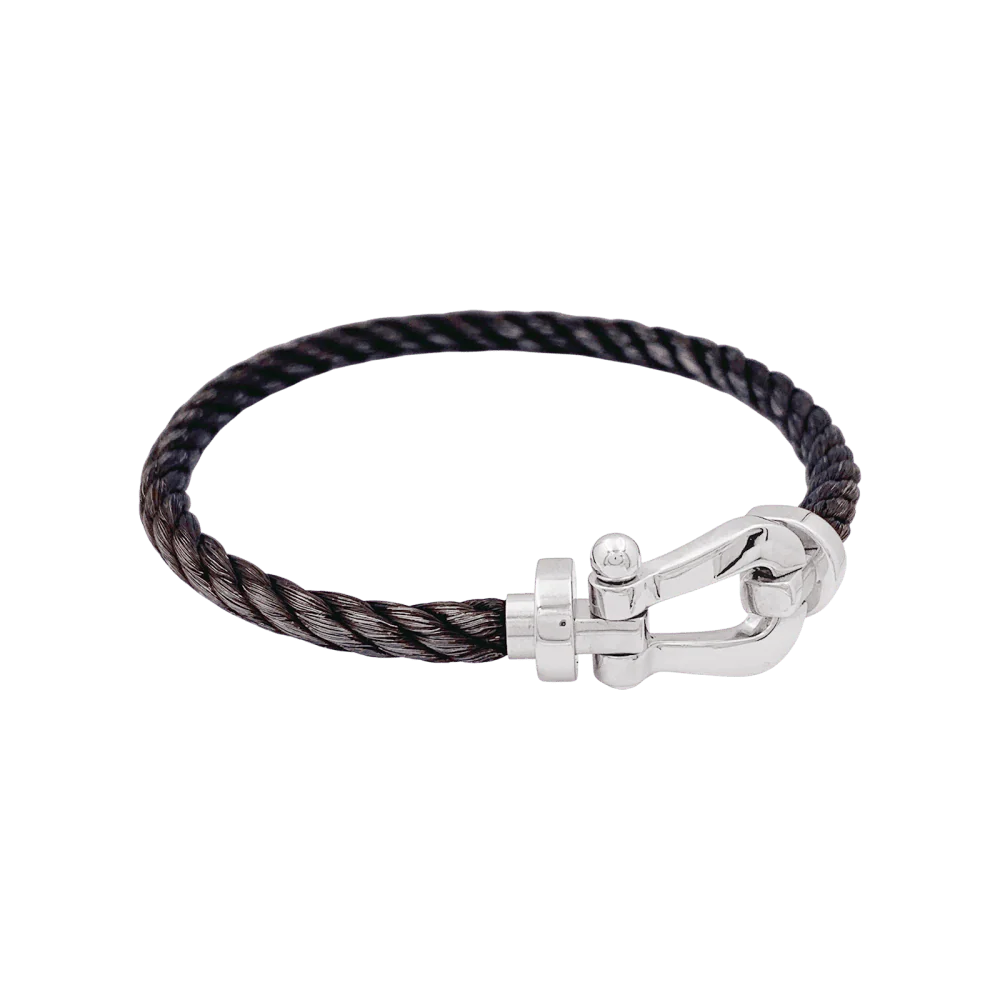 Bracelet Fred, "Force 10", or blanc, corderie. - Image 2