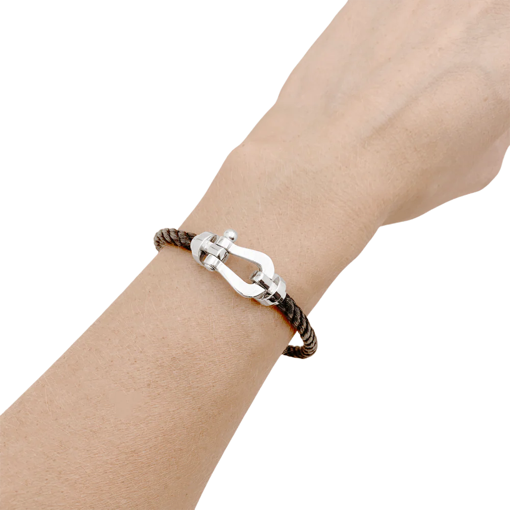 Bracelet Fred, "Force 10", or blanc, corderie. - Image 5