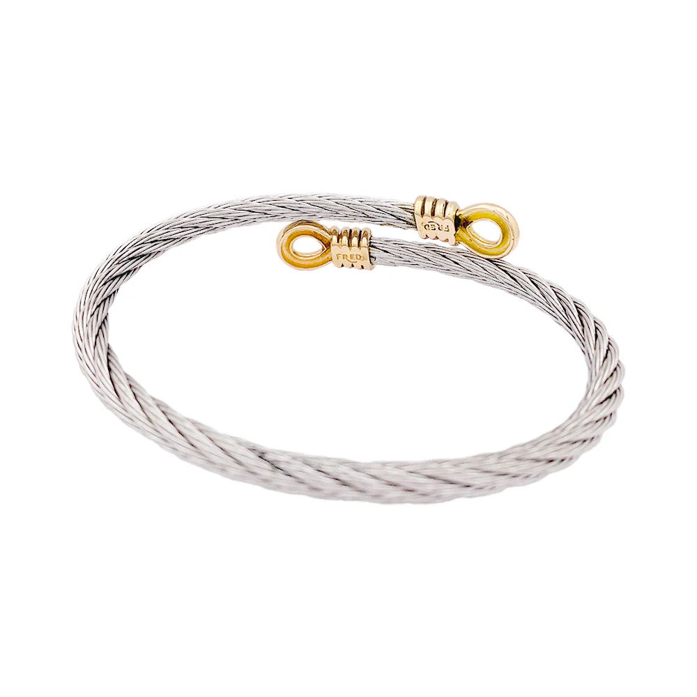 Bracelet Fred "Force 10", or et acier. - Image 4