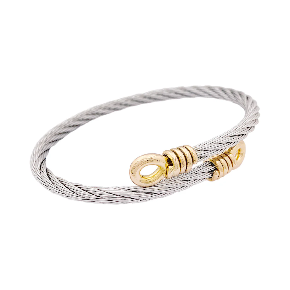 Bracelet Fred "Force 10", or et acier. - Image 5