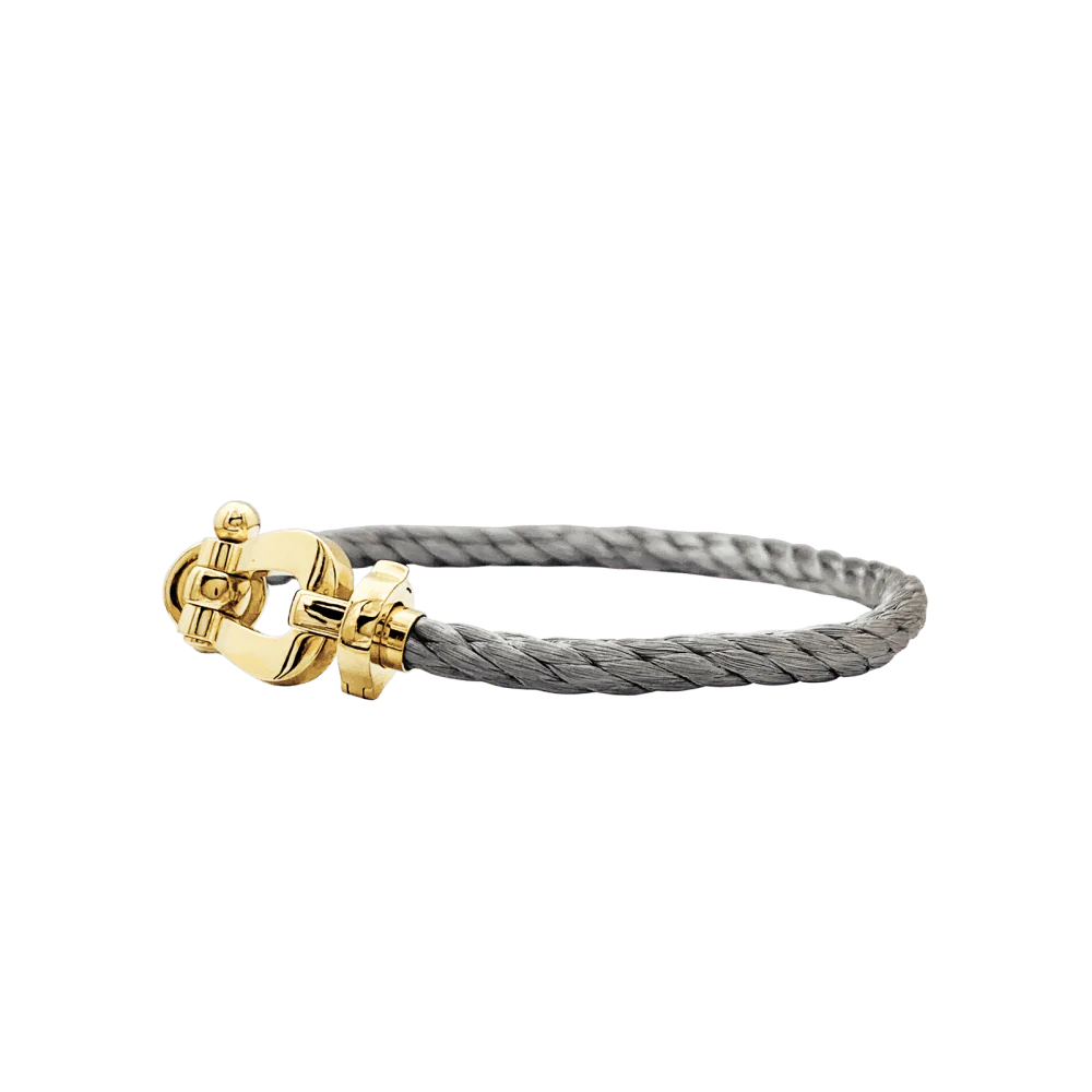 Bracelet Fred, "Force 10", or jaune, acier. - Image 3