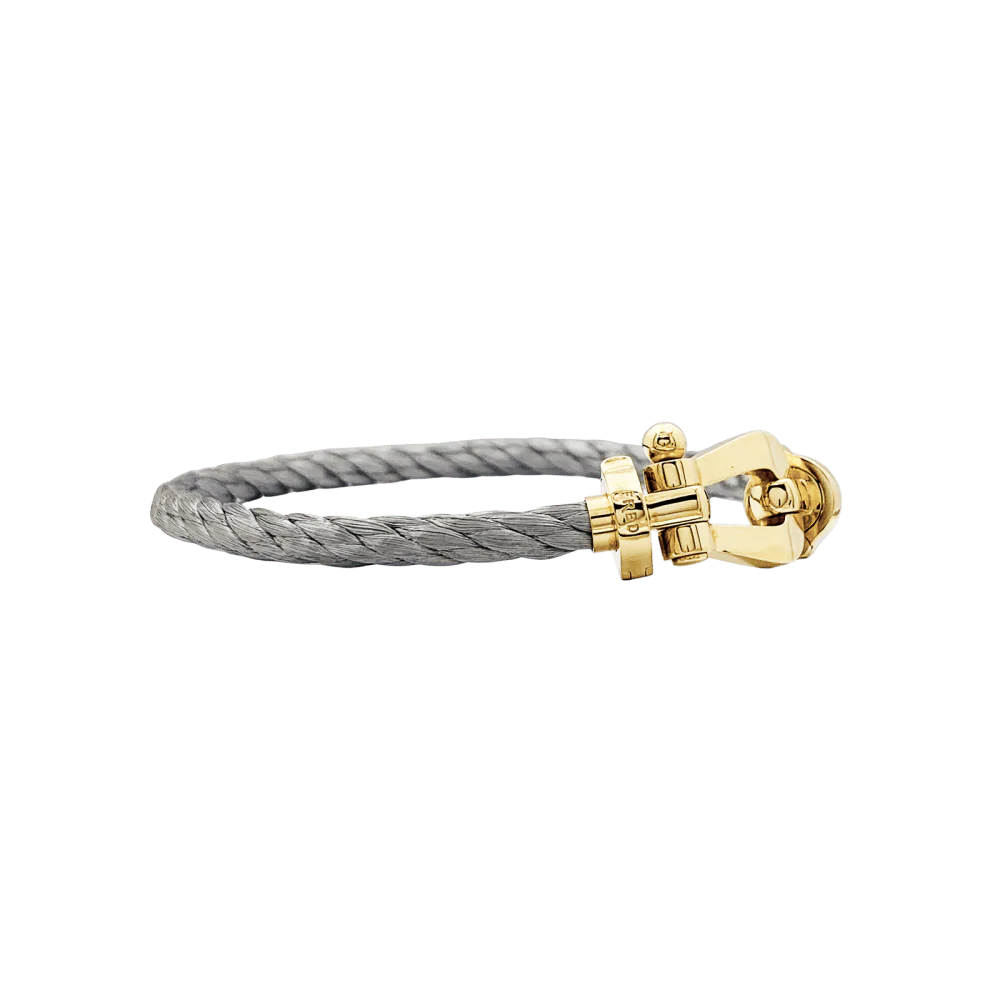 Bracelet Fred, "Force 10", or jaune, acier. - Image 5