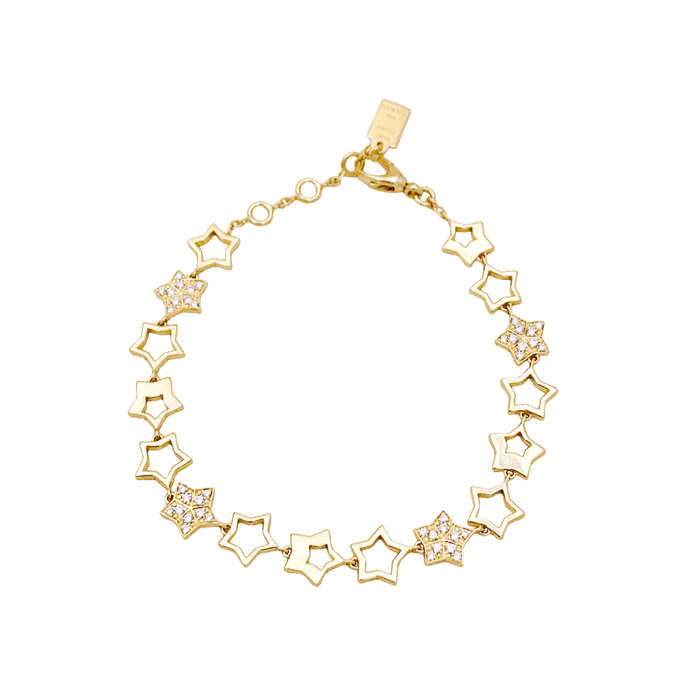 Bracelet Fred, "Star", or jaune et diamants. - Image 2