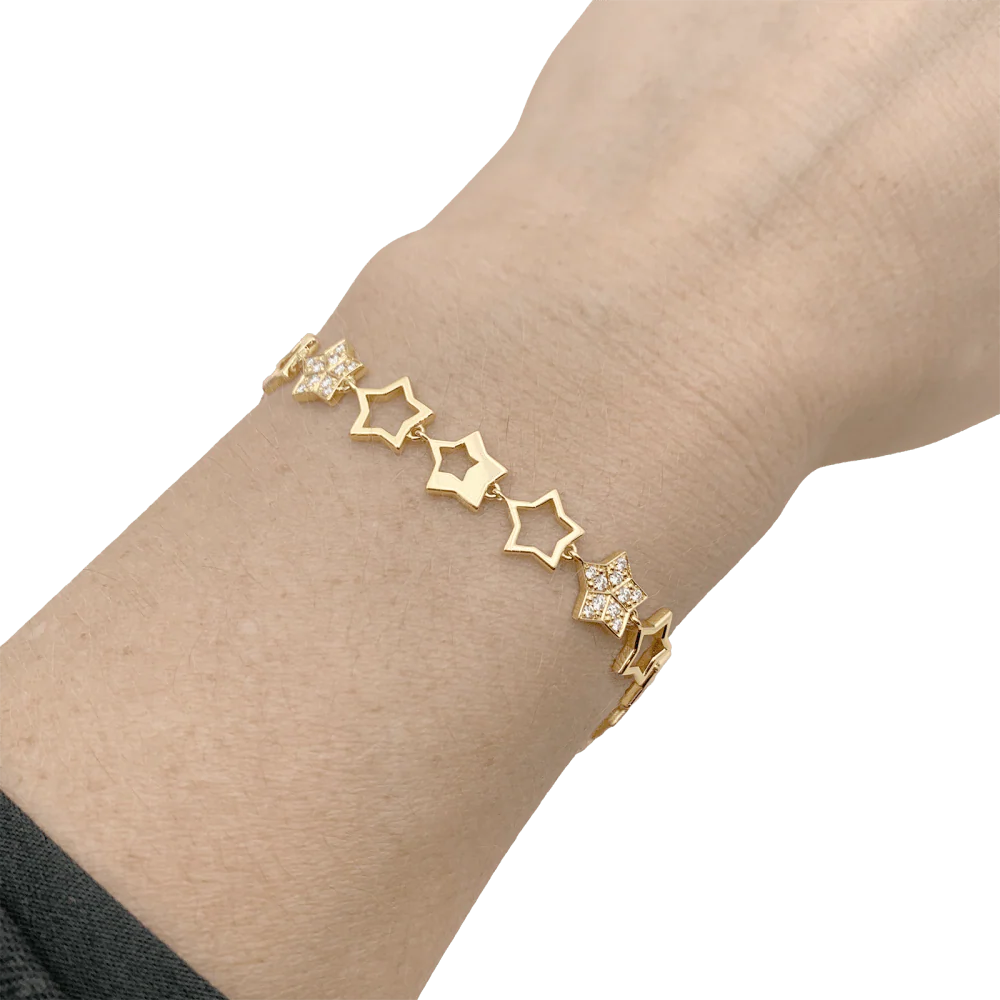 Bracelet Fred, "Star", or jaune et diamants. - Image 6