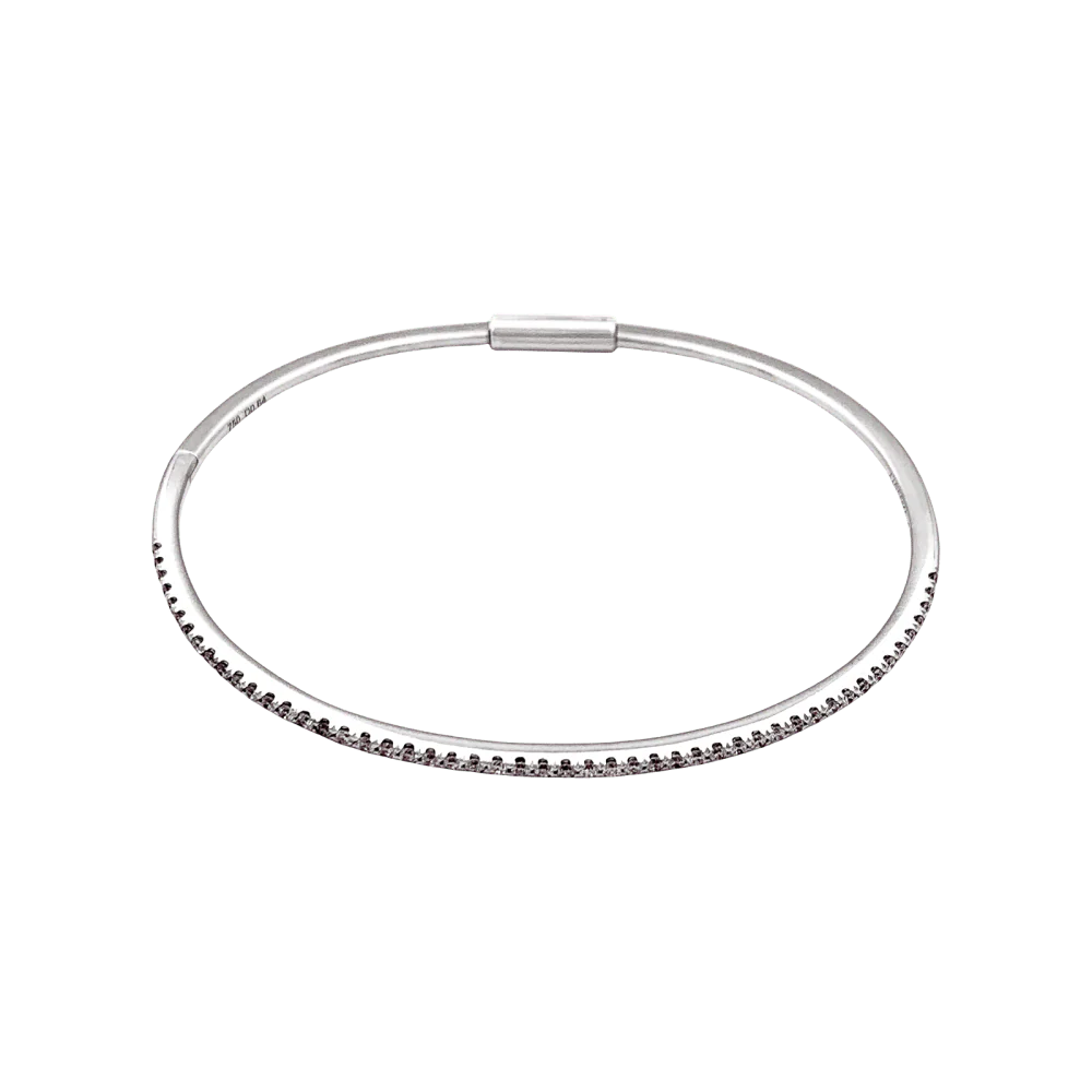 Bracelet jonc or blanc et diamants. - Image 3
