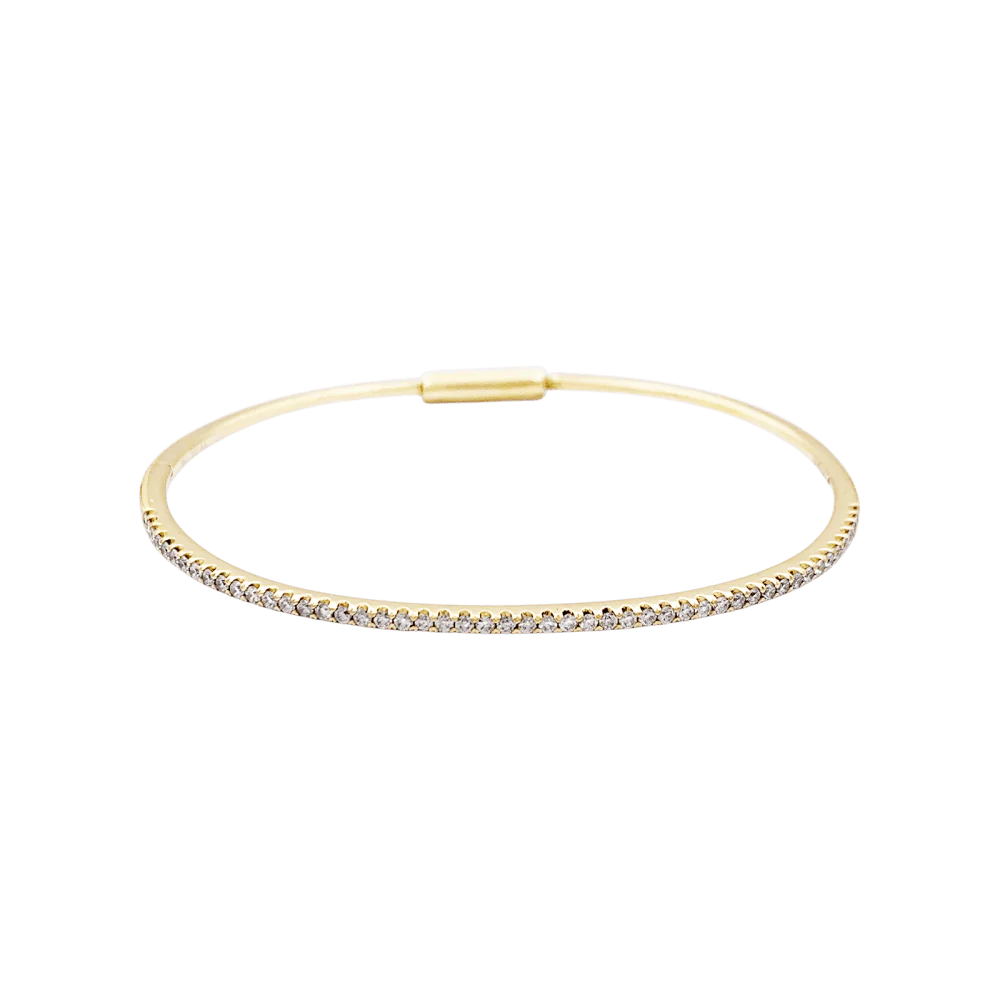 Bracelet jonc or jaune et diamants. - Image 2