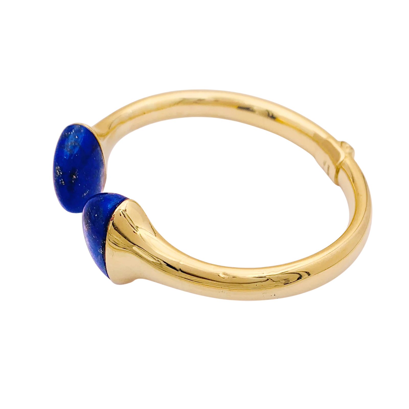 Bracelet jonc, or jaune et lapis-lazuli. - Image 4