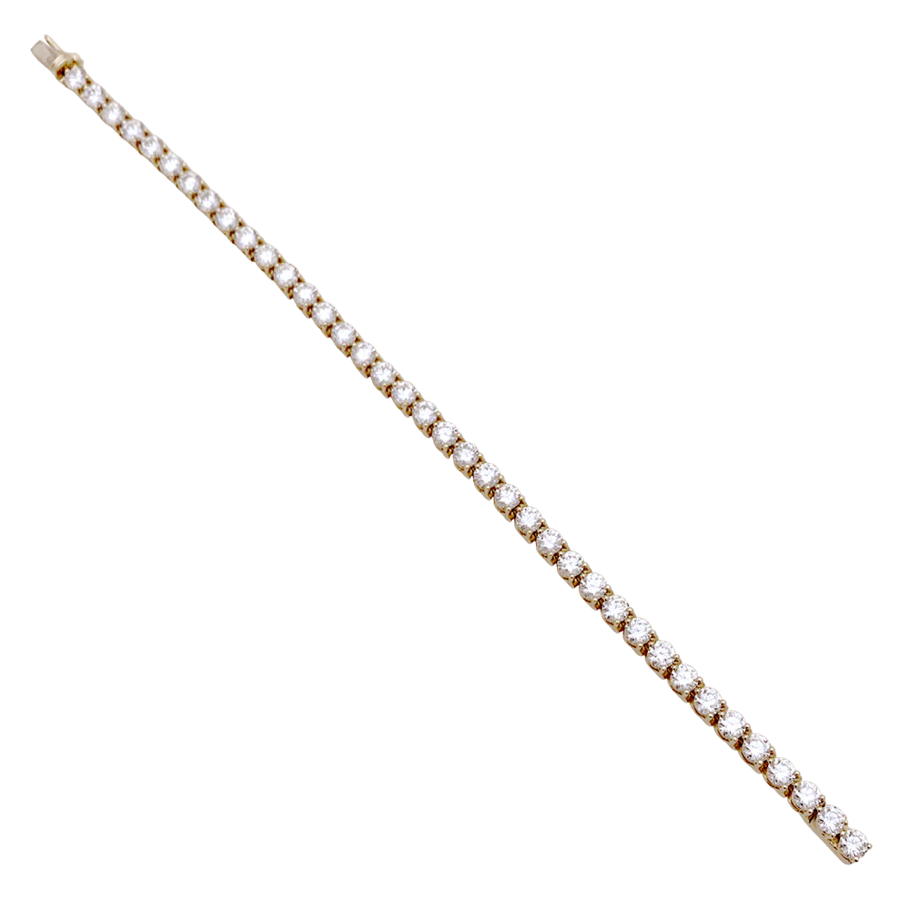Bracelet ligne Cartier, or jaune et diamants. - Image 5