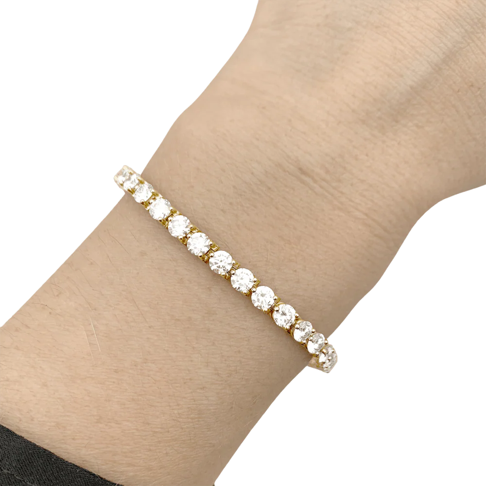 Bracelet ligne Cartier, or jaune et diamants. - Image 6