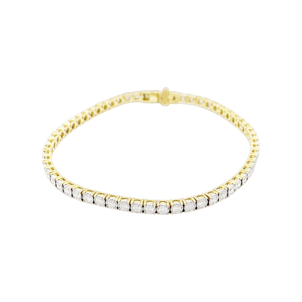 Bracelet ligne deux ors, diamants, 2 carats. - Image 2