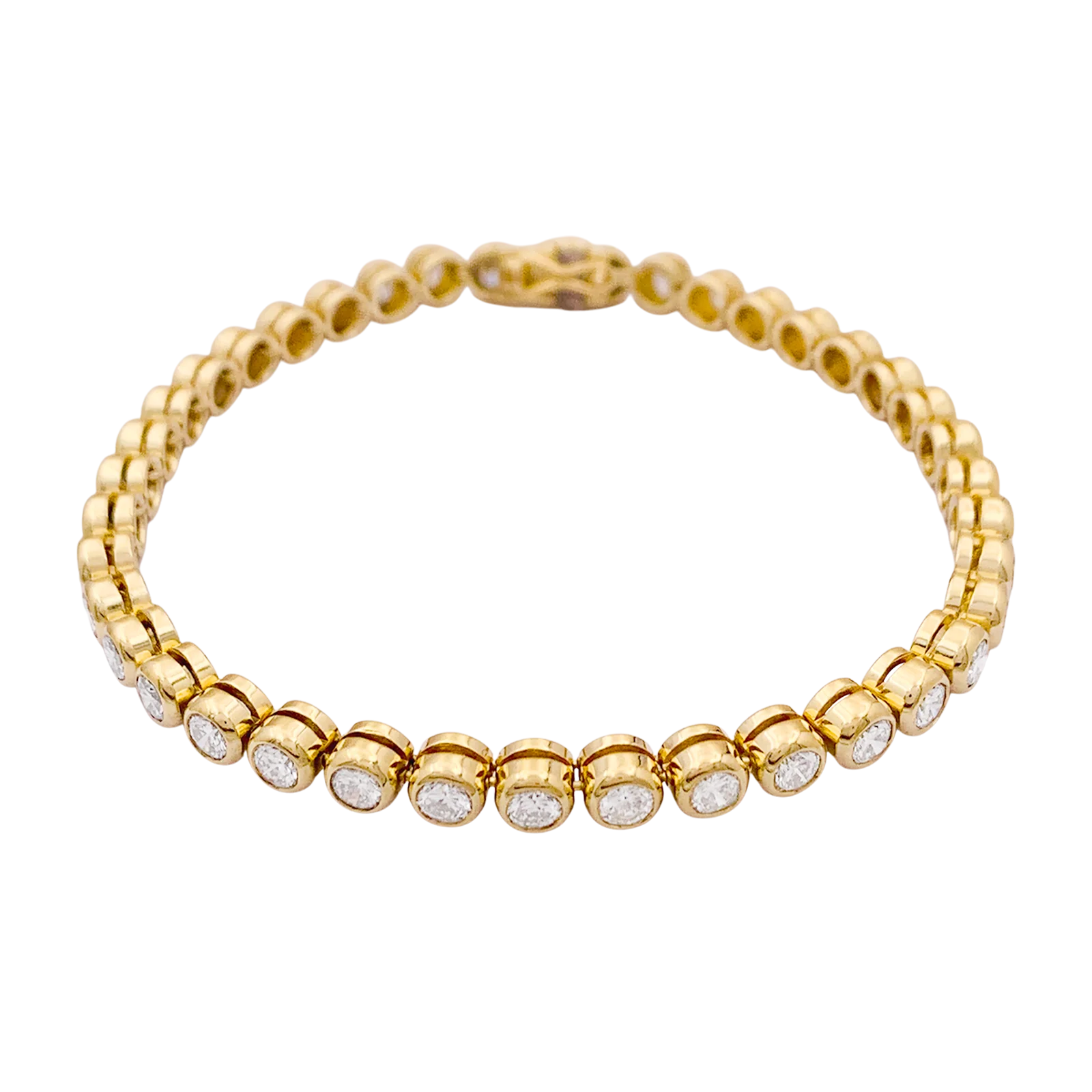 Bracelet ligne, diamants en serti clos. - Image 2