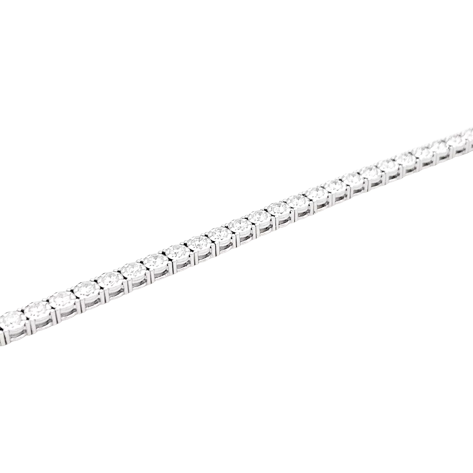 Bracelet ligne or blanc, diamants. - Image 2