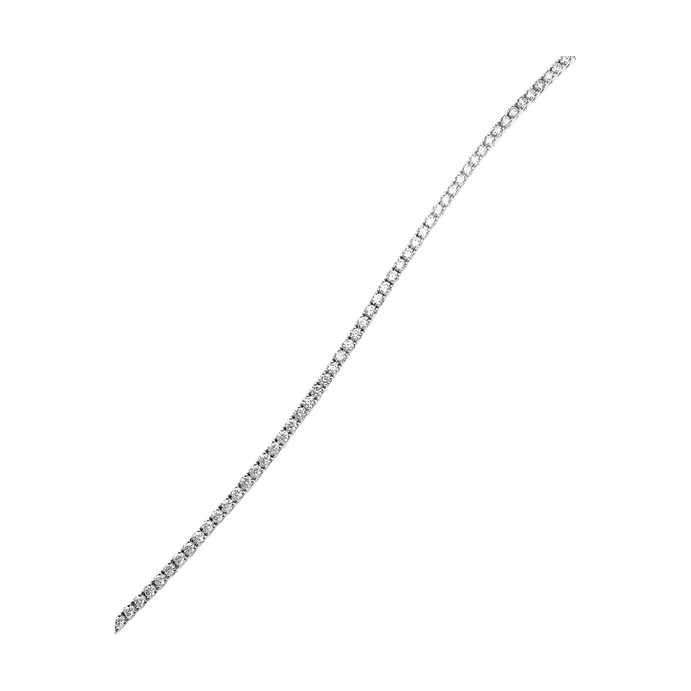 Bracelet ligne, or blanc et diamants. - Image 3