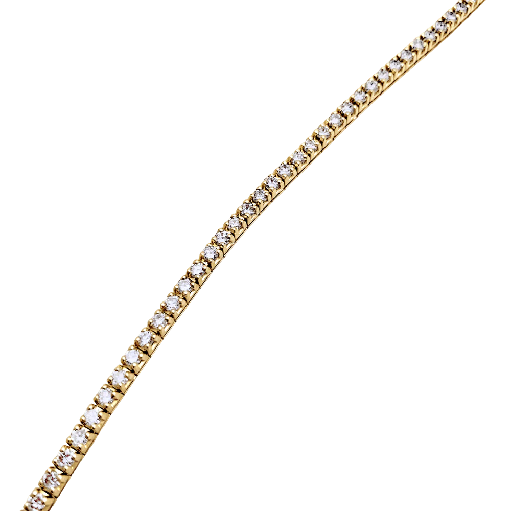 Bracelet ligne or jaune et diamants. - Image 4