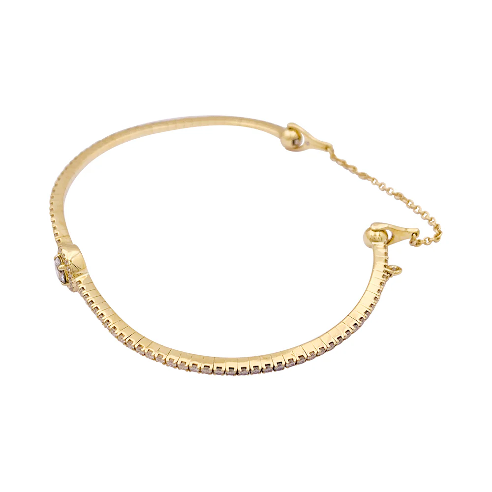 Bracelet Messika, "Glam'Azone", or jaune et diamants. - Image 2