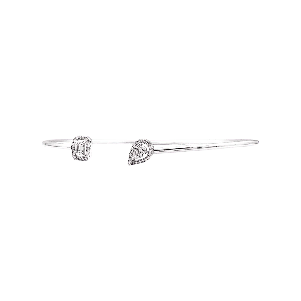 Bracelet Messika, "Jonc Flex Toi & Moi My Twin", or blanc et diamants. - Image 3