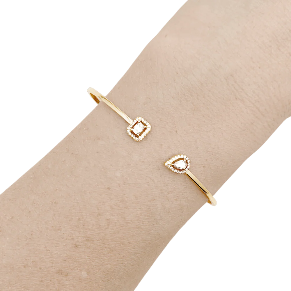 Bracelet Messika, "Jonc Flex Toi & Moi My Twin" or jaune et diamants. - Image 5